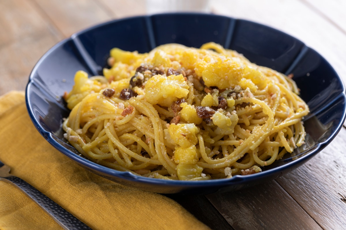 Pasta couve-flor e açafrão