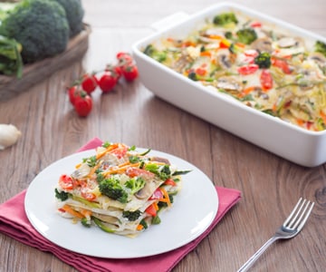 Lasanha branca vegetariana