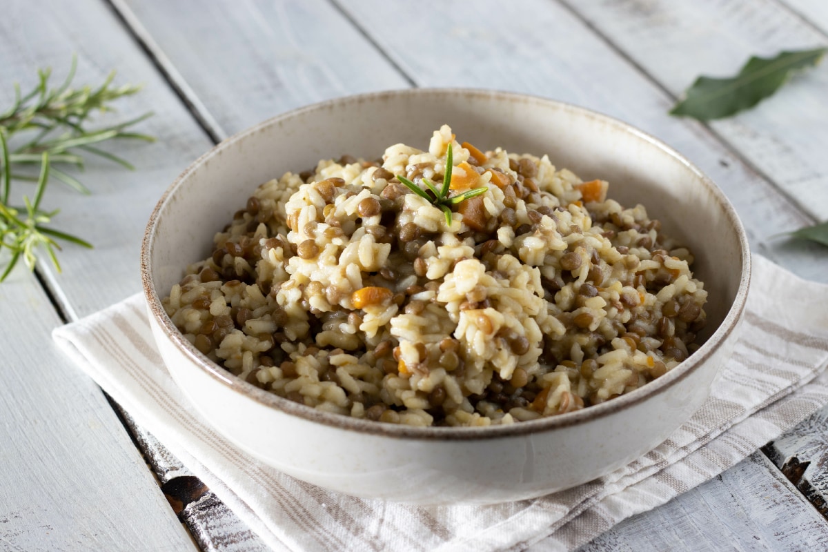 Arroz e lentilhas