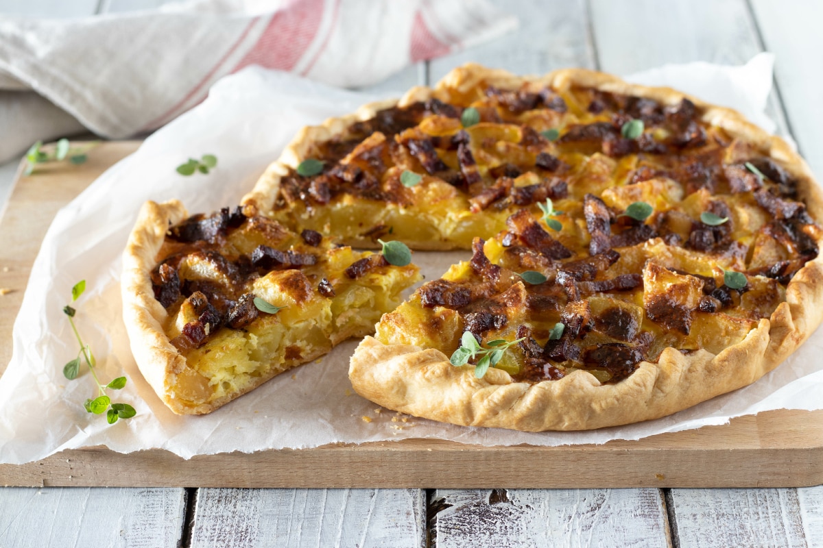 Torta salgada de batata e bacon