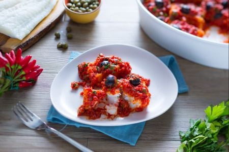 Assadeira de bacalhau à napolitana