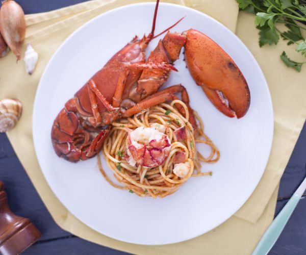 Spaghetti com lagosta em bellavista
