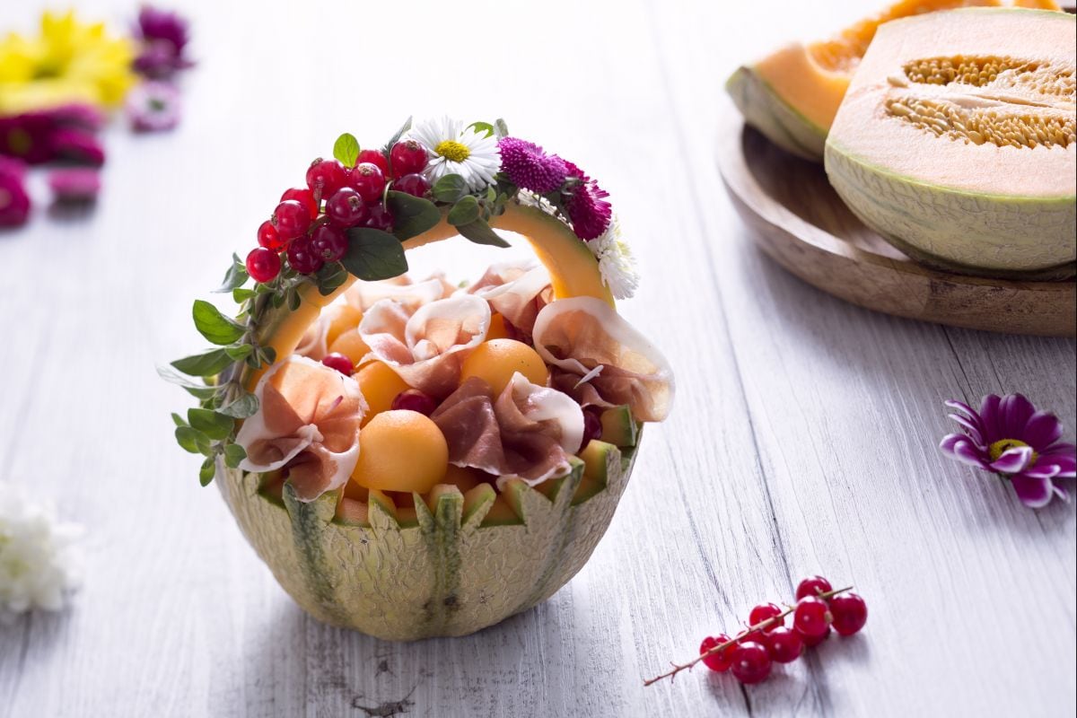 Cestini di prosciutto e melone