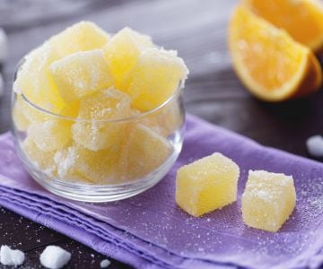Balas de gelatina de laranja