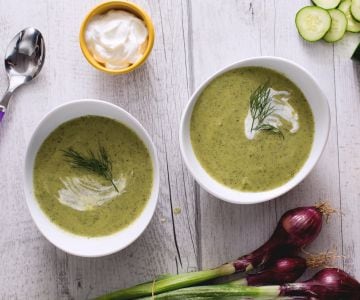 Creme de pepino e iogurte