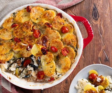 Tiella barese (riso patate e cozze)