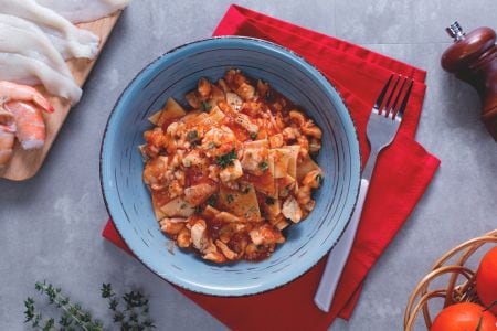 Maltagliati ao ragu de peixe