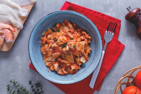 Maltagliati ao ragu de peixe