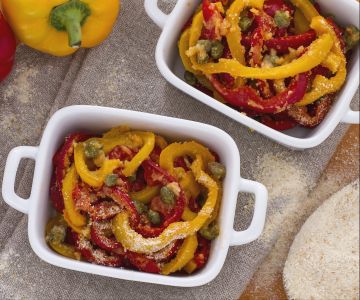 Pimentões assados com alcaparras