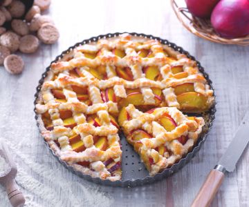 Torta de pêssego e amaretti