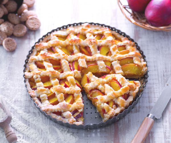 Torta de pêssego e amaretti