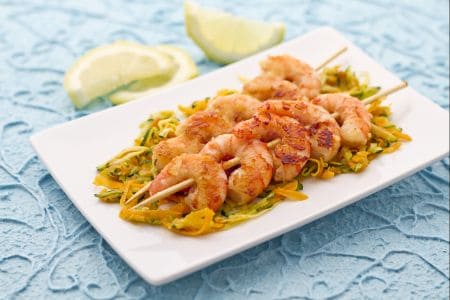 Espetinhos de camarão