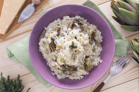 Risoto de alcachofras