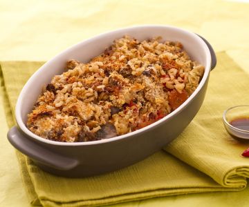 Arroz gratinado com legumes