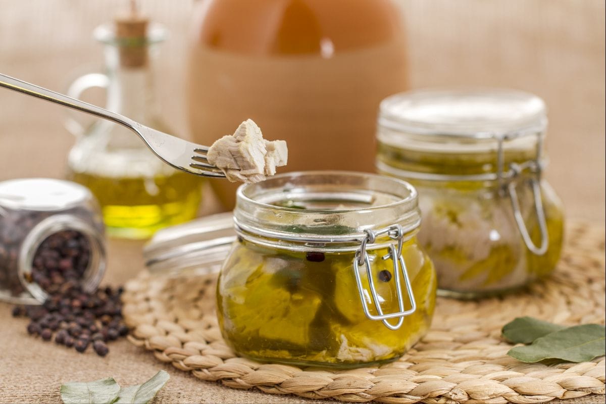 Atum em conserva de óleo