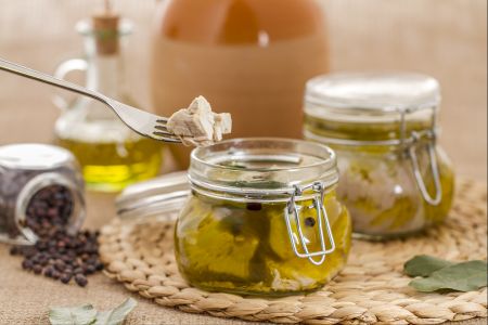 Atum em conserva de óleo