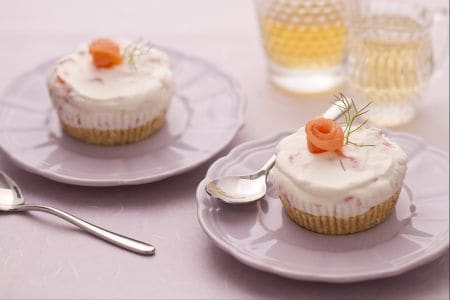 Mini cheesecake de salmão