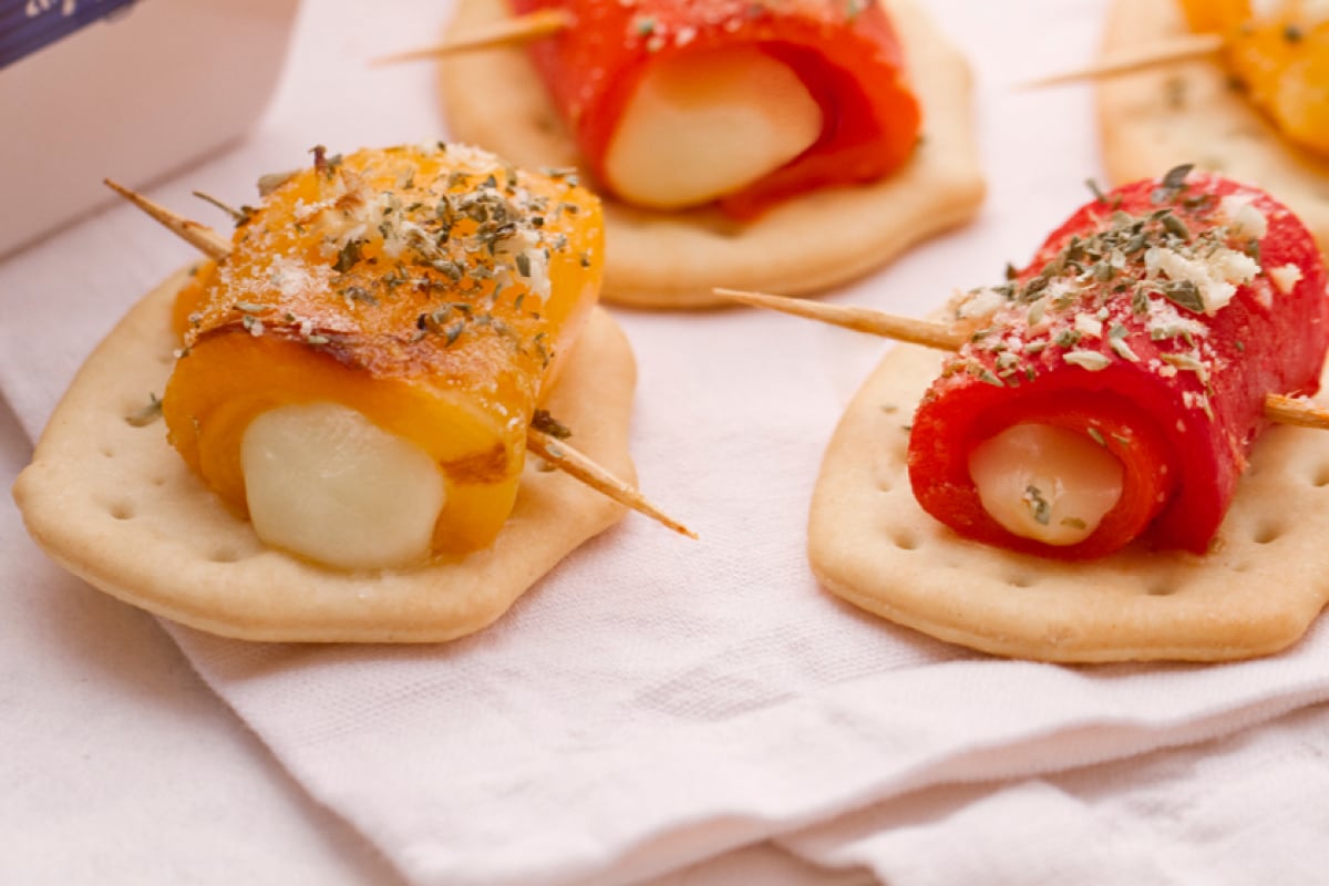 Schiacciate com pimentões e scamorza