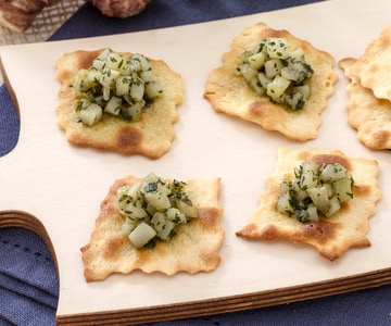 Folhados com alcachofras de Jerusalém salteadas