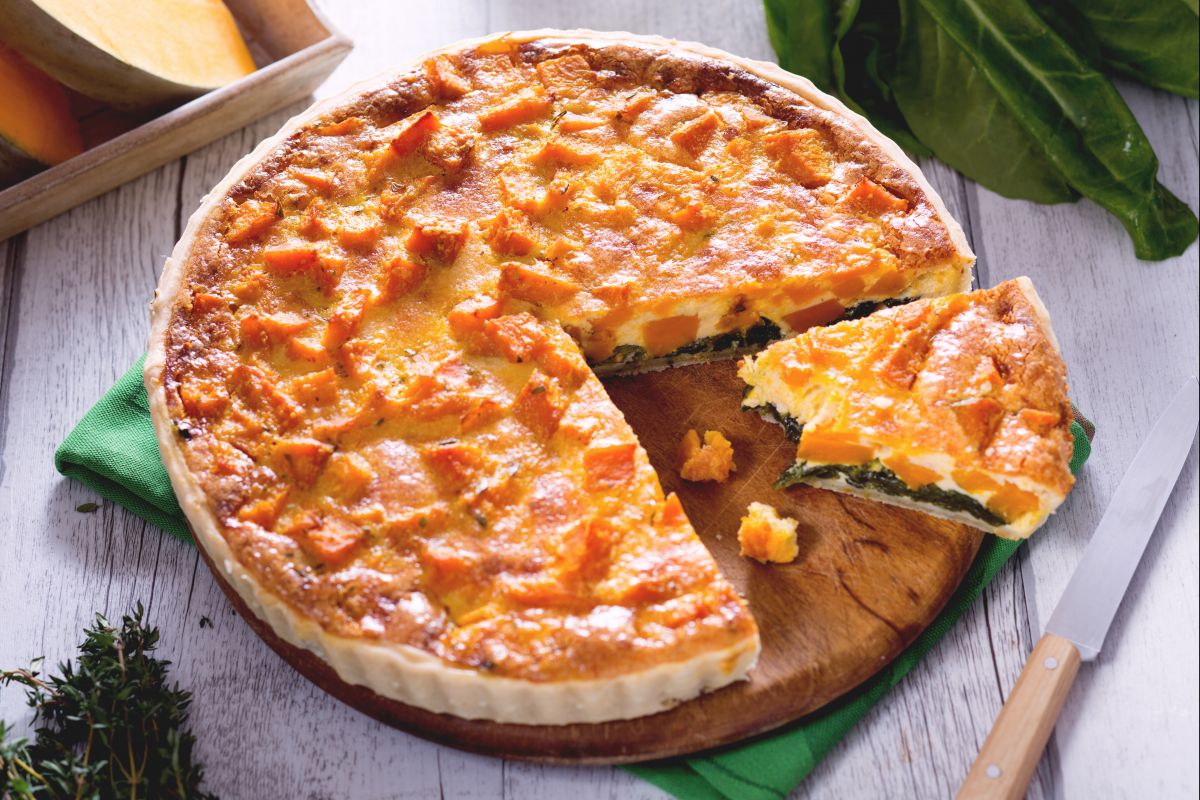 Quiche de abóbora e acelga