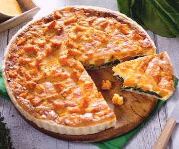 Quiche de abóbora e acelga