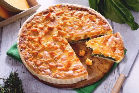 Quiche de abóbora e acelga