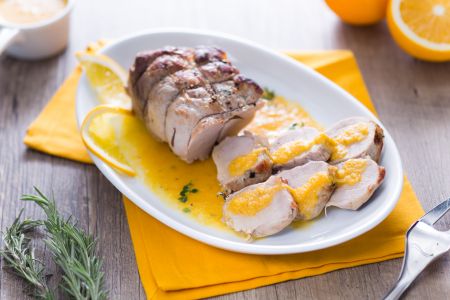 Filé de porco à laranja