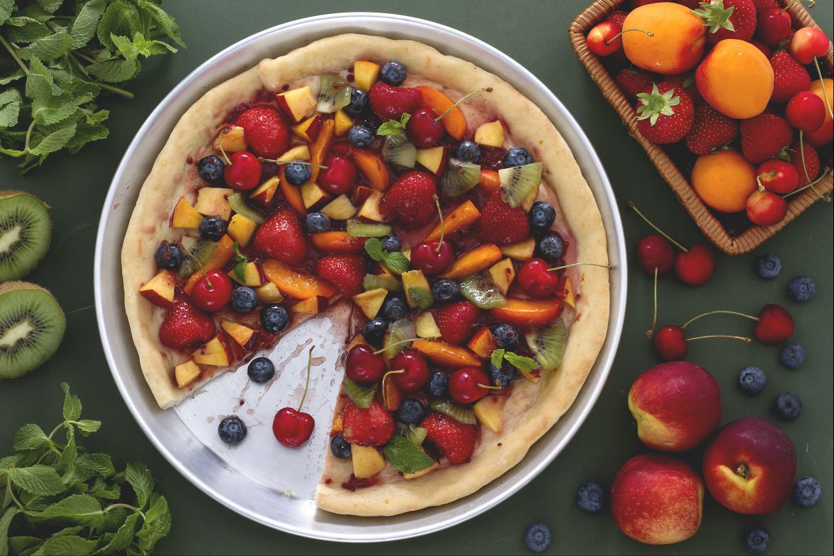 Pizza doce de fruta