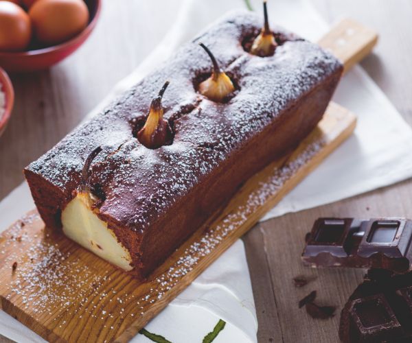 Plumcake pêra e chocolate