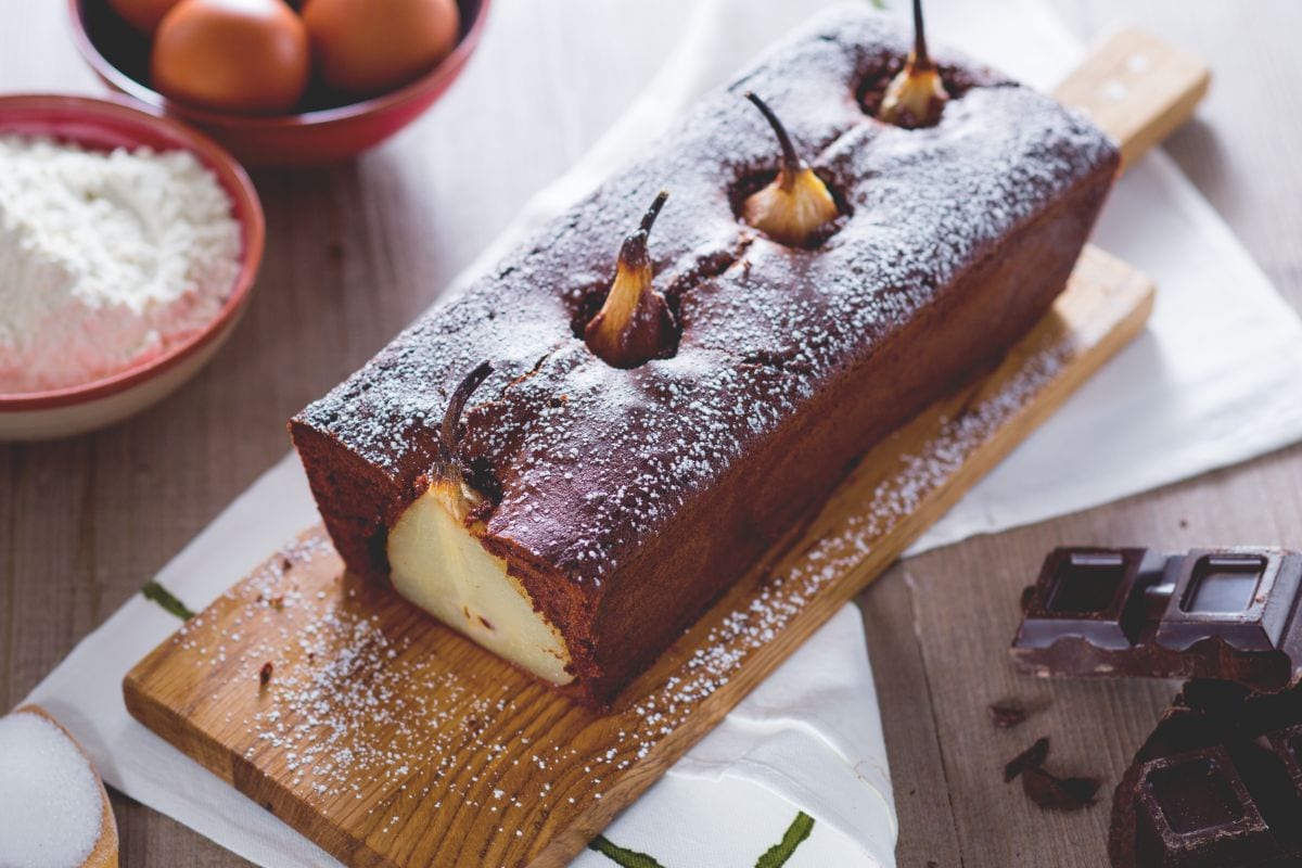 Plumcake pêra e chocolate