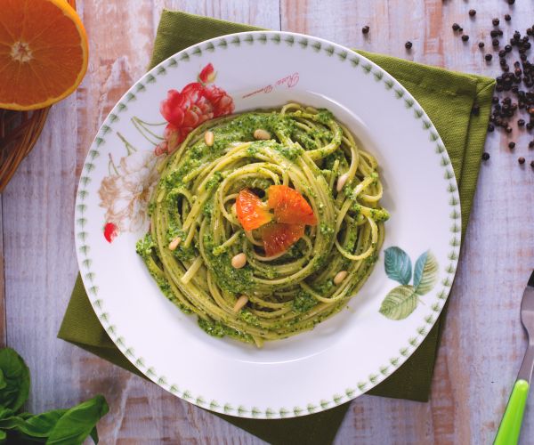 Bavette com pesto de cítricos