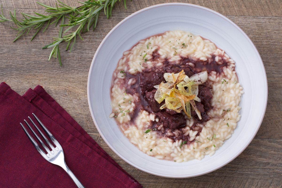 Risotto alla salsiccia e Nebbiolo