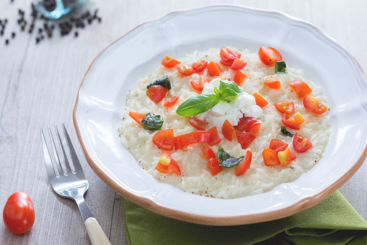 Risotto mozzarella di bufala e pomodorini