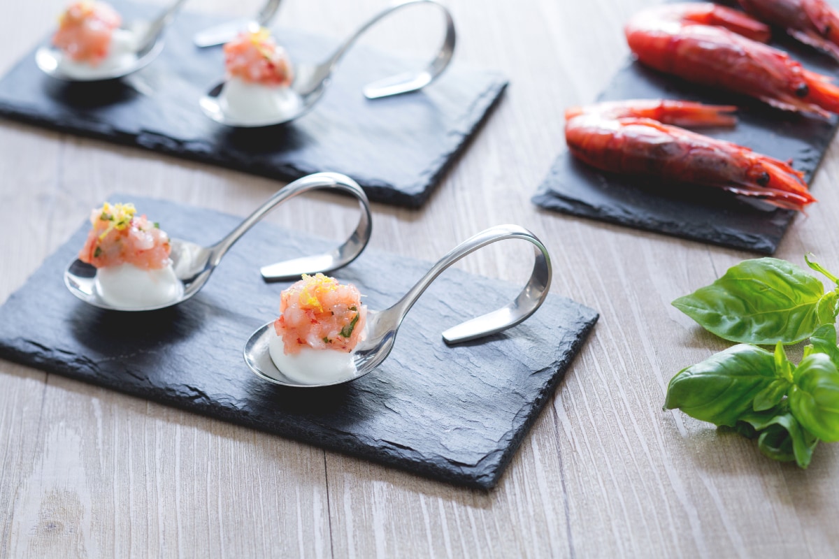 Finger de búfala e camarão