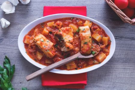 Bacalhau à livornese