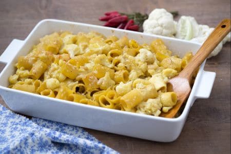 Massa gratinada com couve-flor