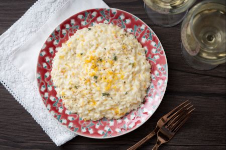 Risoto de frutas cítricas