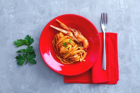 Linguine com lagostins