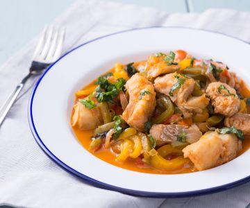 Bacalhau com pimentões