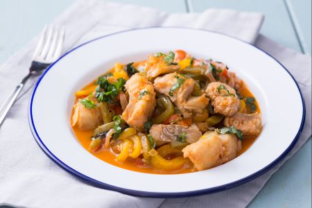 Bacalhau com pimentões