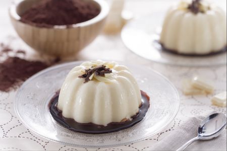 Pudim de chocolate branco