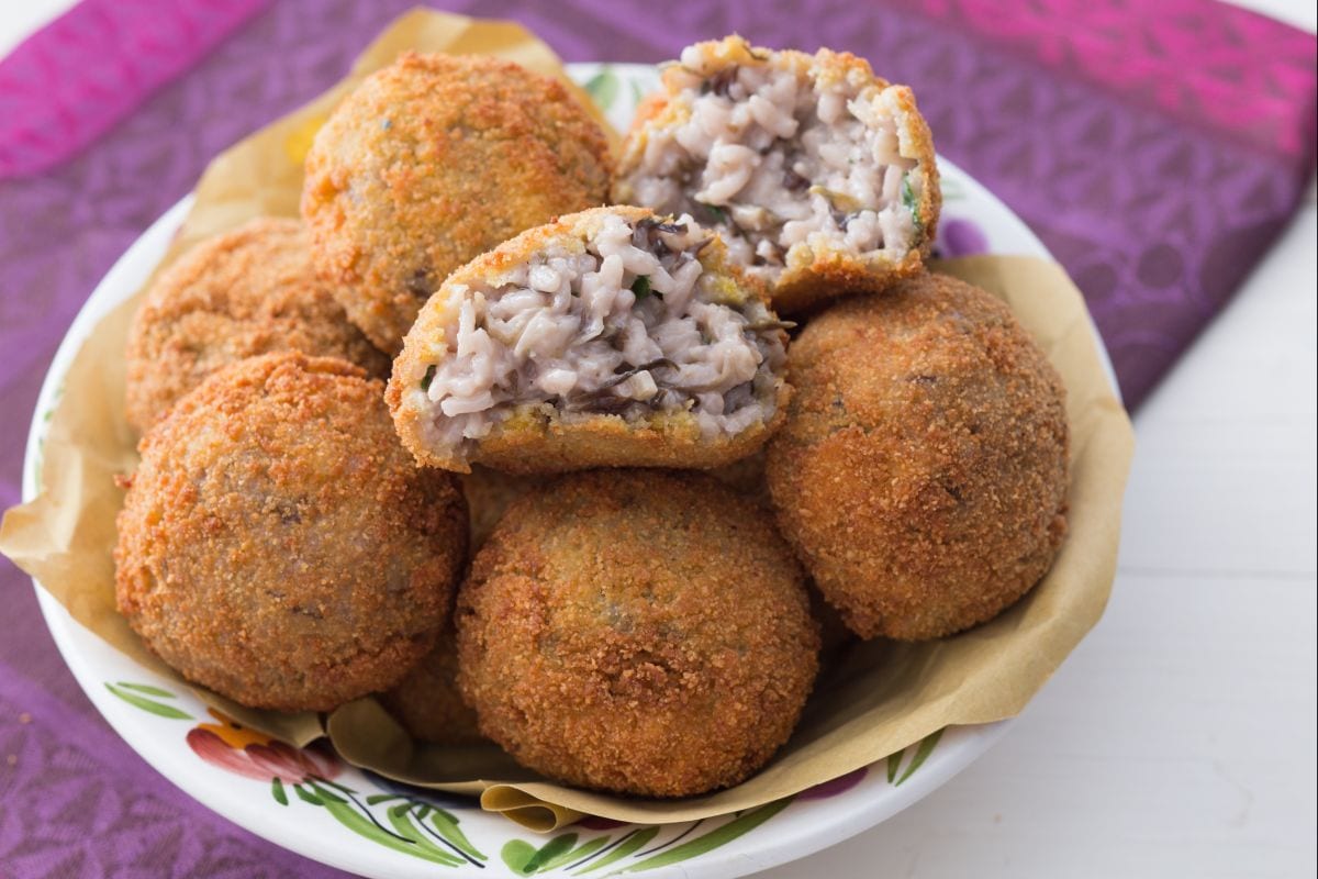 Supplì radicchio e gorgonzola