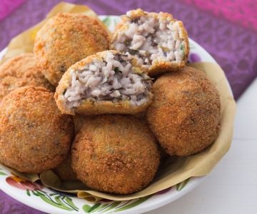 Supplì radicchio e gorgonzola