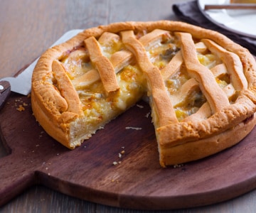 Torta salgada de batata e gorgonzola