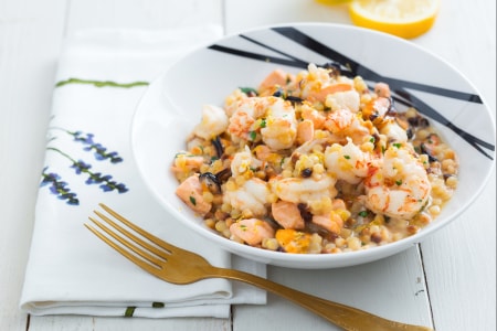 Fregola com ragu de peixe