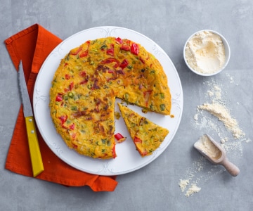 Frittata com farinha de grão-de-bico