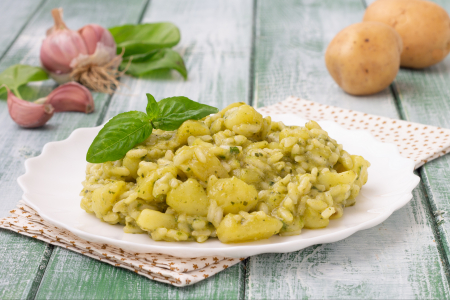 Risoto ao pesto e batatas