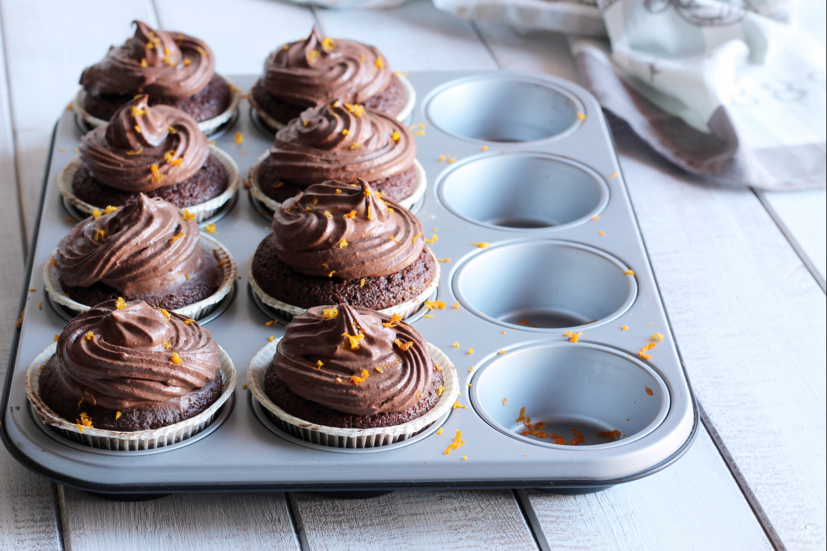 Cupcake de laranja e chocolate