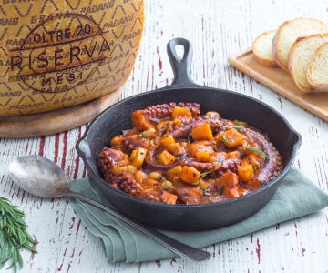 Polvo e feijão ensopado