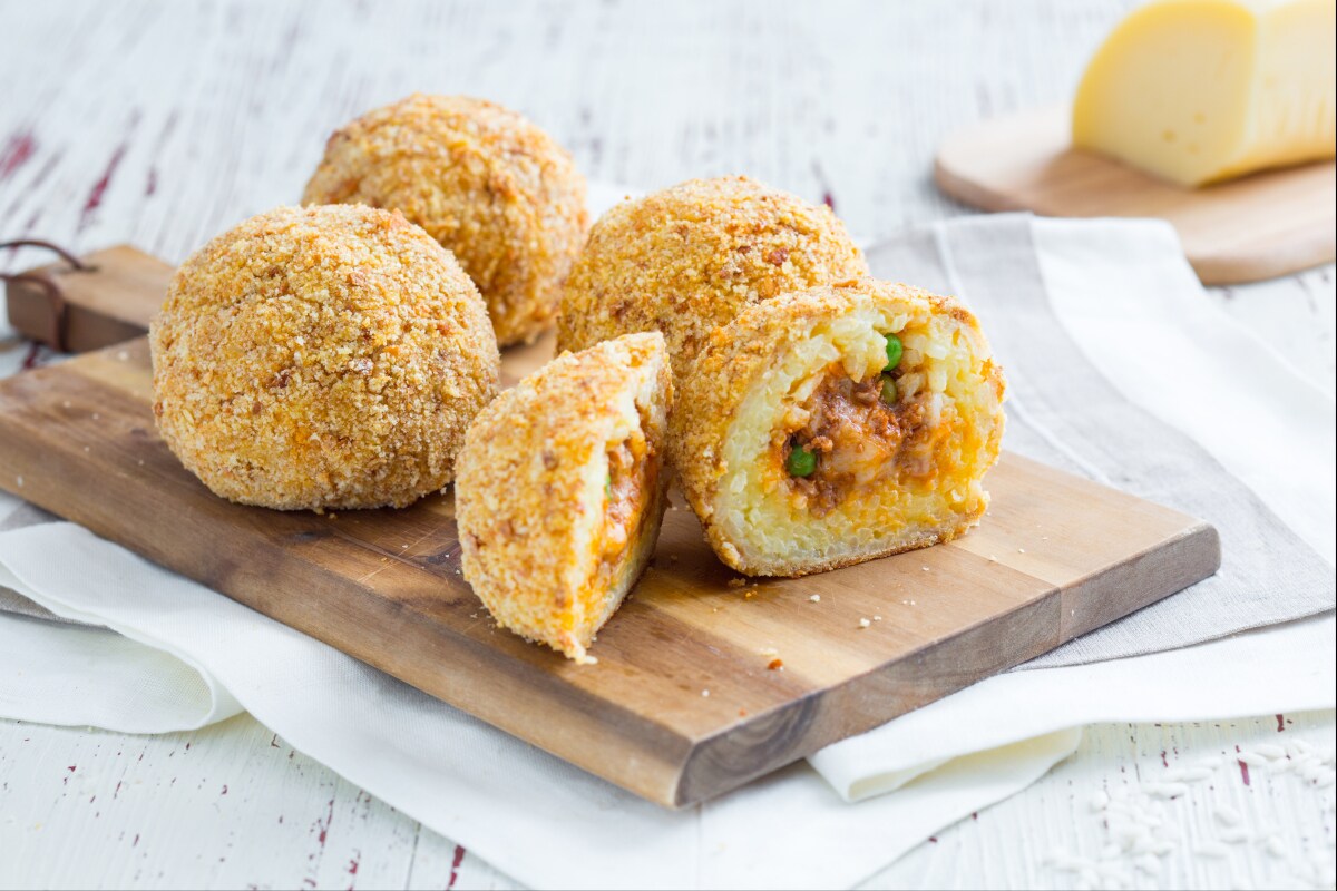 Arancini de arroz ao forno